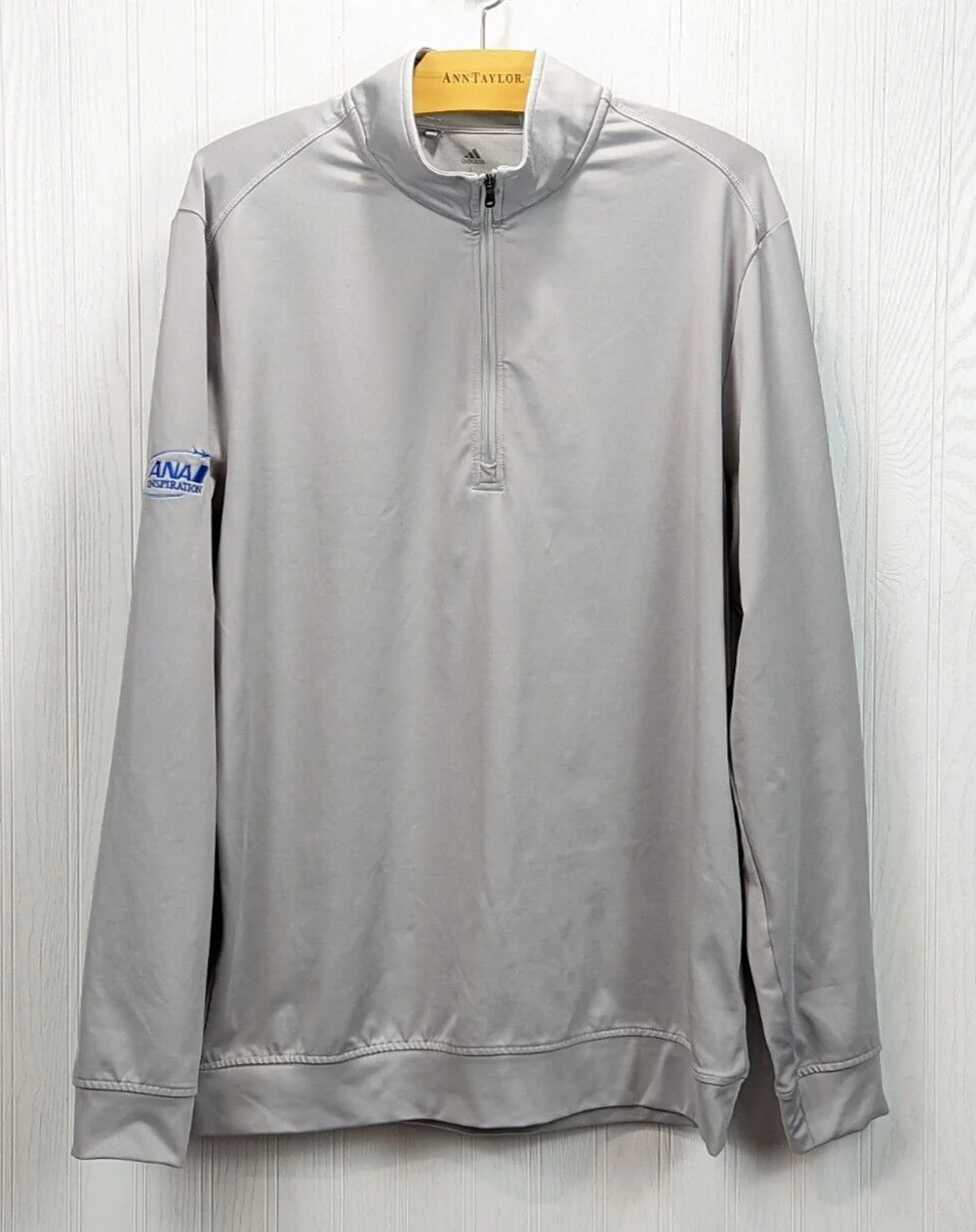 Adidas Mens Club 1/4 Quarter Zip Gray Pullover Sweater Cuffed Bottom Golf Size L